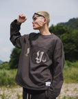CROSS BONE EMBROIDERY CREW NECK SWEAT