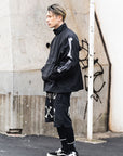 MAYO BONES Embroidery Nylon Anorak - BLACK