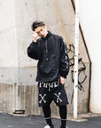 MAYO BONES Embroidery Nylon Anorak - BLACK