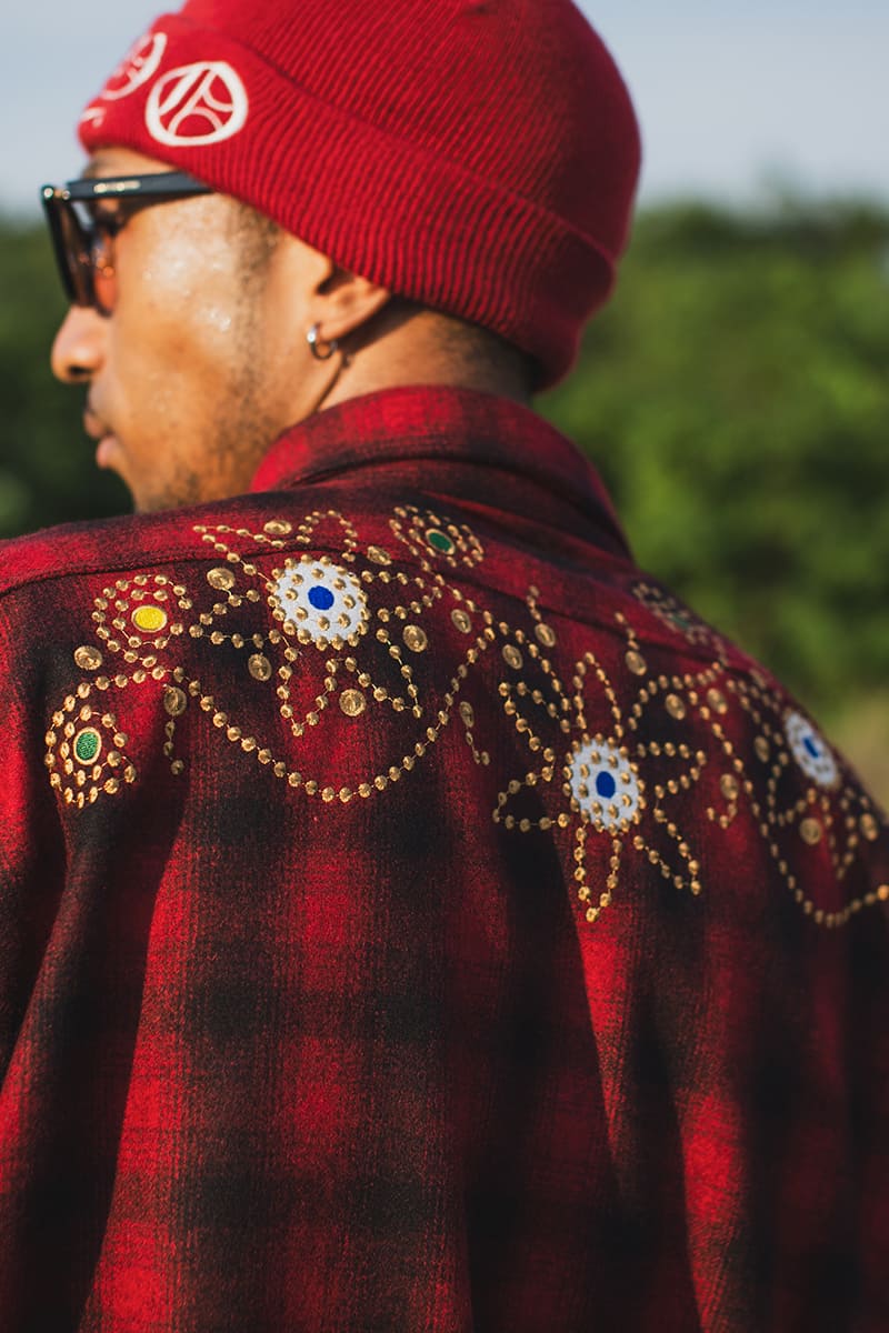MAYO WOOL EMBROIDERY CHECK SHIRT JACKET