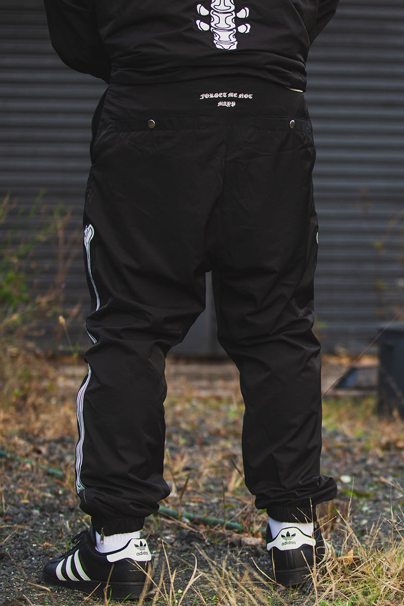 MAYO BONES Embroidery Nylon Pants - BLACK