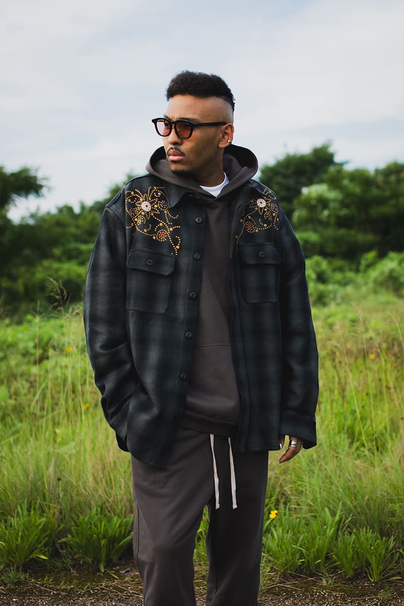 MAYO WOOL EMBROIDERY CHECK SHIRT JACKET