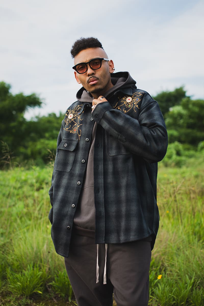 MAYO WOOL EMBROIDERY CHECK SHIRT JACKET