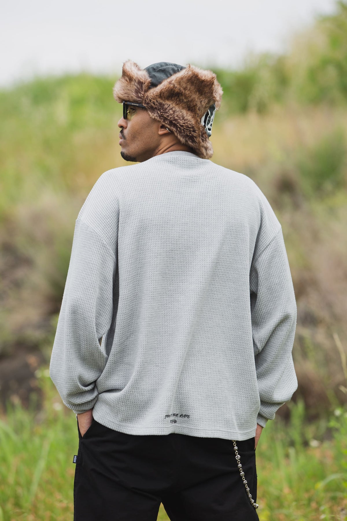 PLAIN EMBROIDERY THERMAL LONG SLEEVE TEE