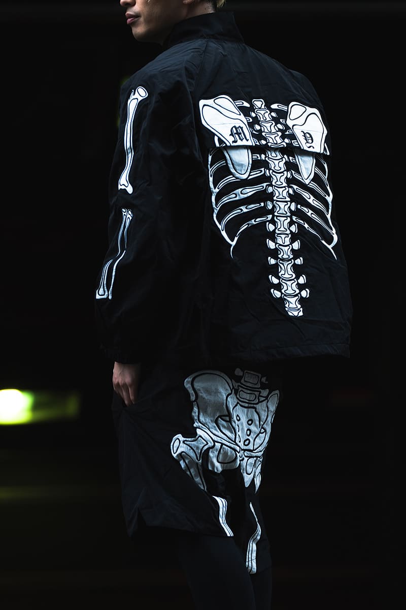 MAYO BONES Embroidery Nylon Anorak - BLACK