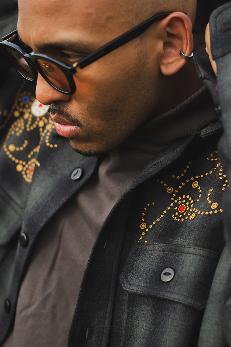 MAYO WOOL EMBROIDERY CHECK SHIRT JACKET