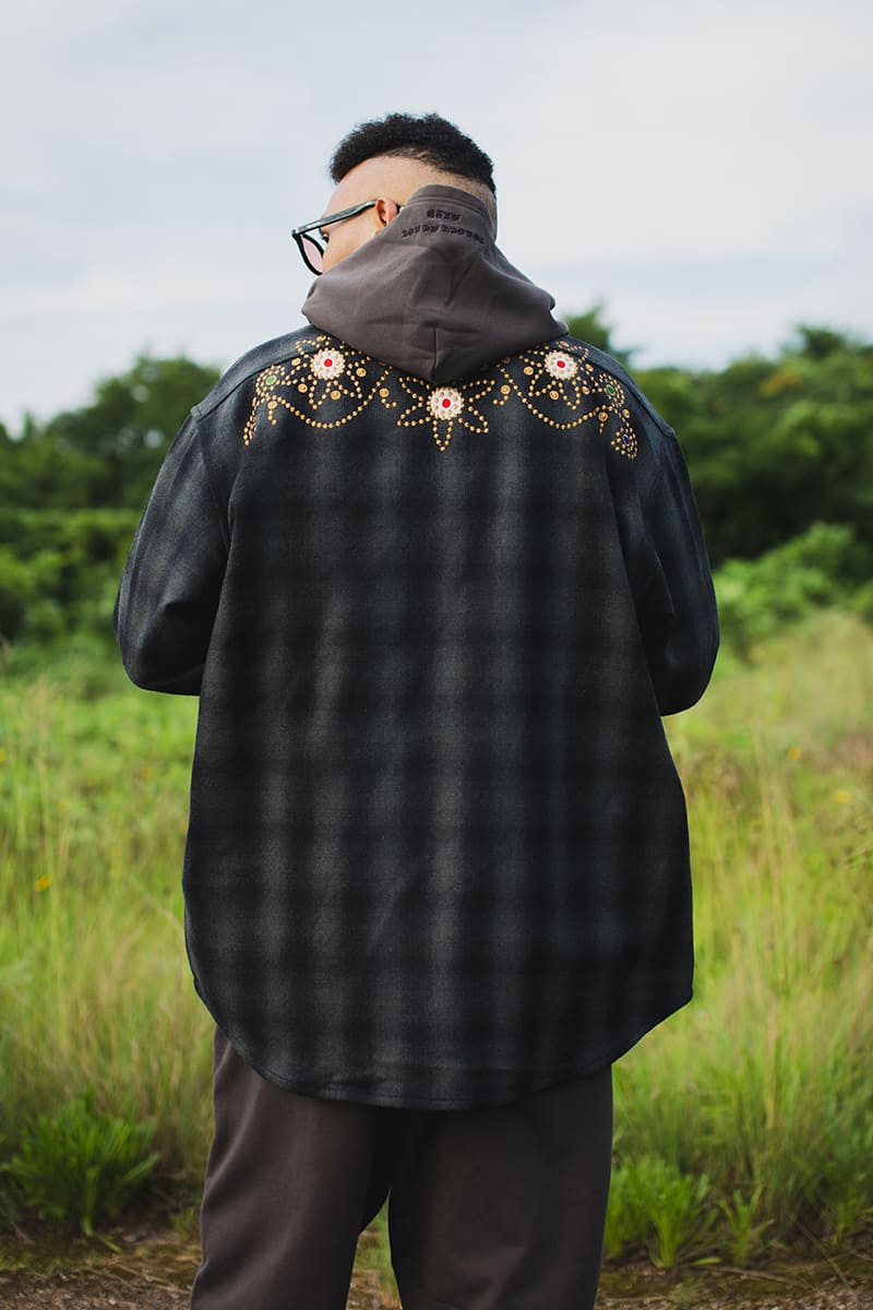 MAYO WOOL EMBROIDERY CHECK SHIRT JACKET
