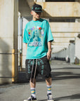 MARIA EMBROIDERY & PRINT RHINE STONE SHORT SLEEVE TEE