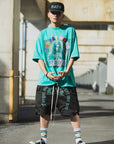 MARIA EMBROIDERY & PRINT RHINE STONE SHORT SLEEVE TEE