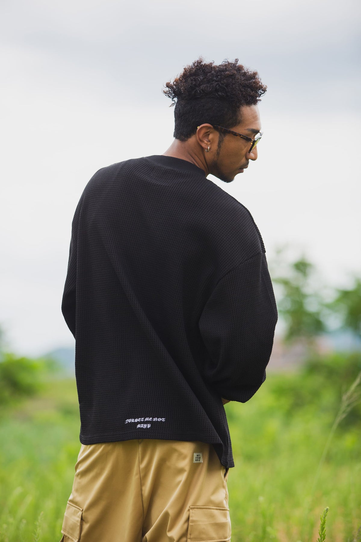 PLAIN EMBROIDERY THERMAL LONG SLEEVE TEE