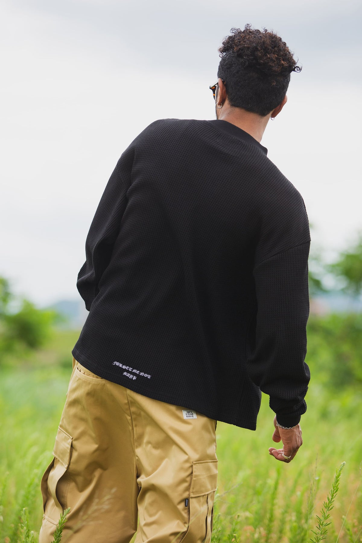 PLAIN EMBROIDERY THERMAL LONG SLEEVE TEE