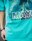 MARIA EMBROIDERY & PRINT RHINE STONE SHORT SLEEVE TEE