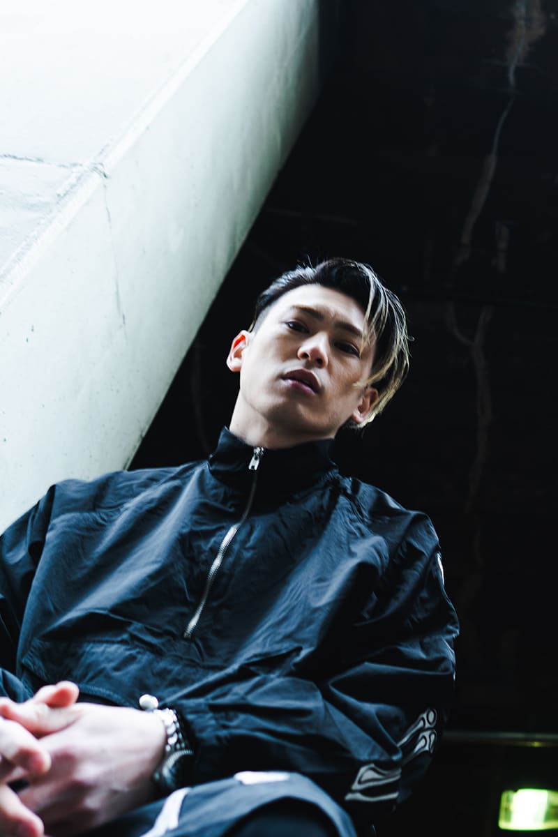 MAYO BONES Embroidery Nylon Anorak - BLACK