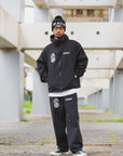 FIRE IRON CROSS EMBROIDERY NYLON PANTS