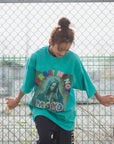 MARIA EMBROIDERY & PRINT RHINE STONE SHORT SLEEVE TEE