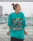 MARIA EMBROIDERY & PRINT RHINE STONE SHORT SLEEVE TEE