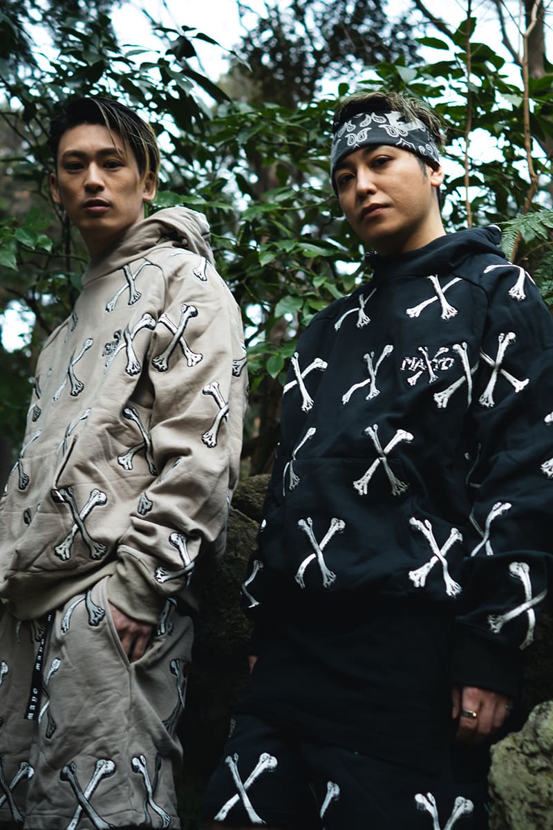 MAYO CROSS BONES Embroidery Hoodie - BLACK