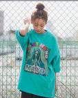 MARIA EMBROIDERY & PRINT RHINE STONE SHORT SLEEVE TEE