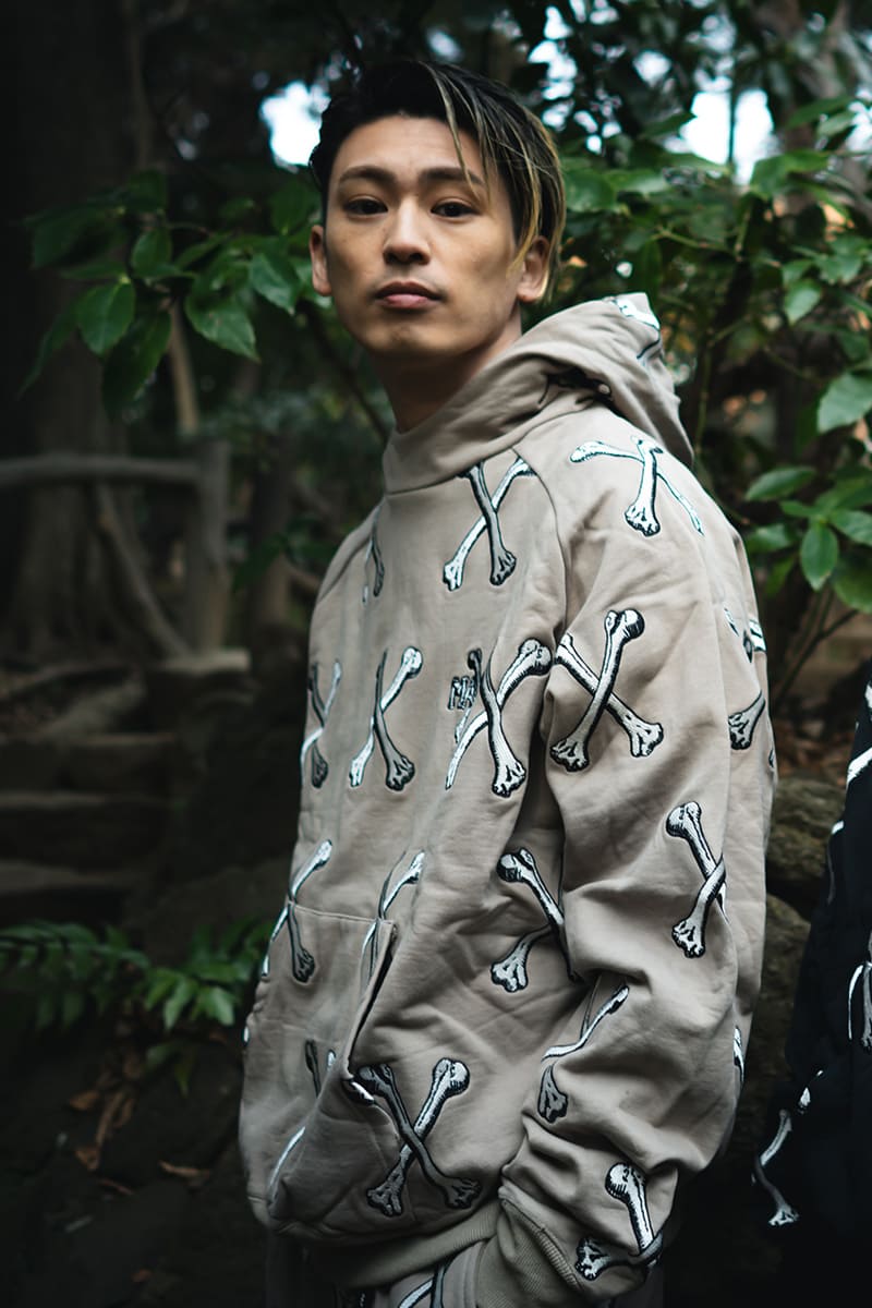 MAYO CROSS BONES Embroidery Hoodie - BEIGE