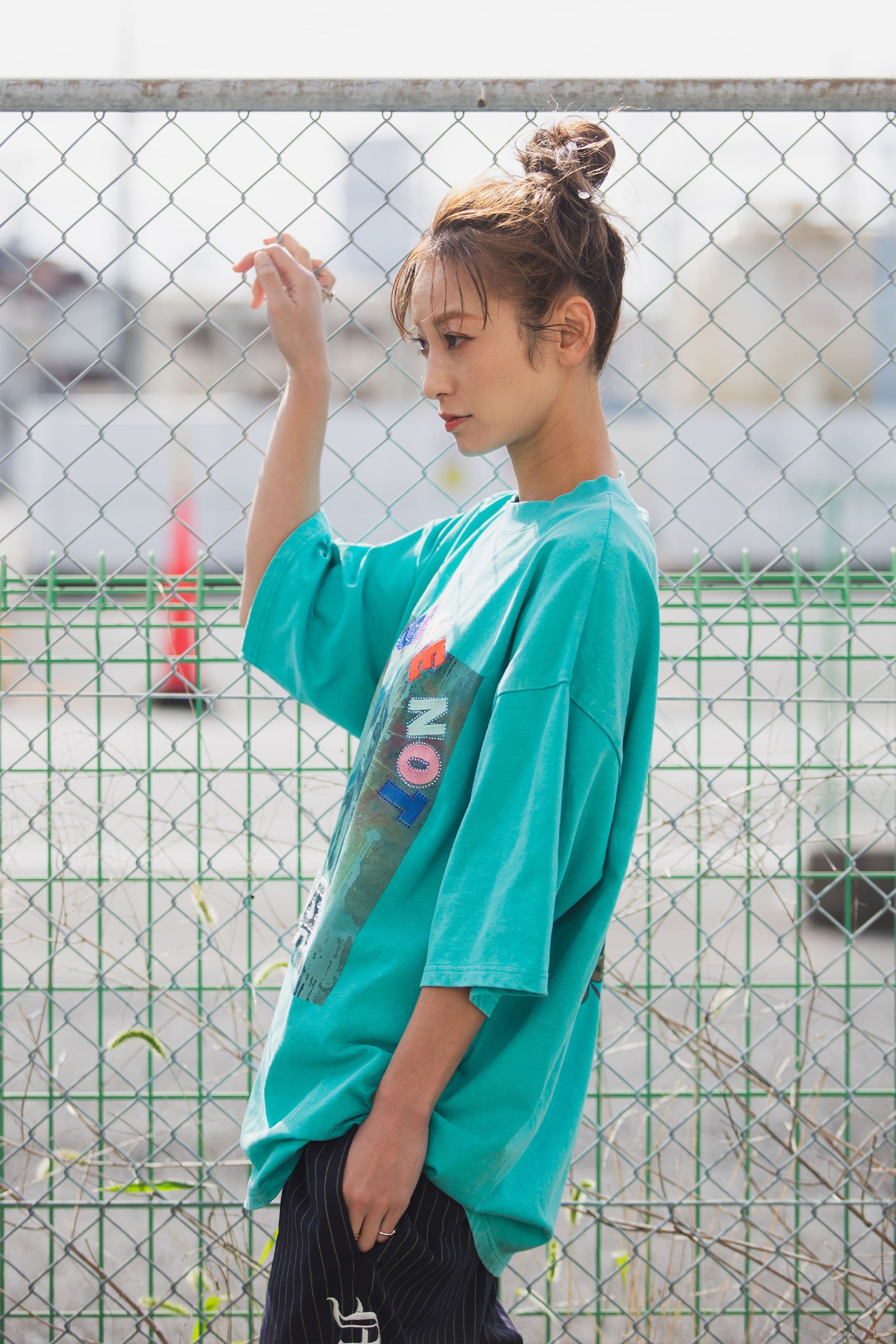 MARIA EMBROIDERY &amp; PRINT RHINE STONE SHORT SLEEVE TEE