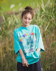 MARIA EMBROIDERY & PRINT RHINE STONE SHORT SLEEVE TEE