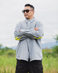 THUNDER FRANKEN EMBROIDERY LONG SLEEVED BUTTON-DOWN SHIRT