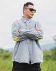 THUNDER FRANKEN EMBROIDERY LONG SLEEVED BUTTON-DOWN SHIRT