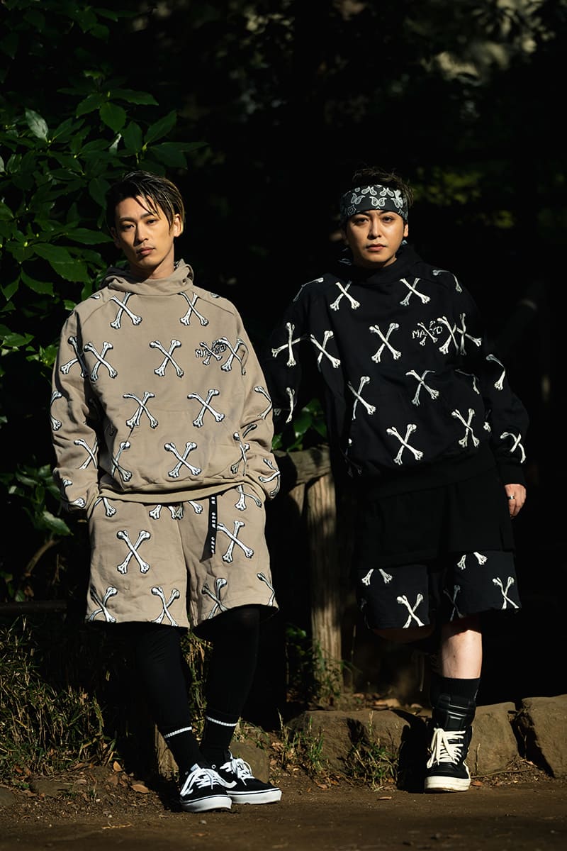 MAYO】MAYO CROSS BONES Embroidery Sweat Shorts - BEIGE