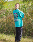 MARIA EMBROIDERY & PRINT RHINE STONE SHORT SLEEVE TEE