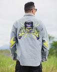 THUNDER FRANKEN EMBROIDERY LONG SLEEVED BUTTON-DOWN SHIRT