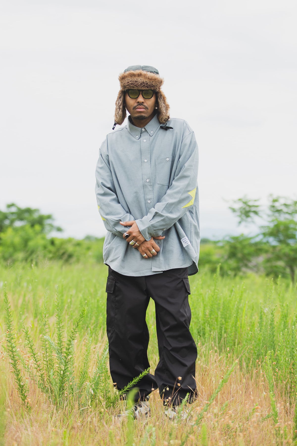 THUNDER FRANKEN EMBROIDERY LONG SLEEVED BUTTON-DOWN SHIRT