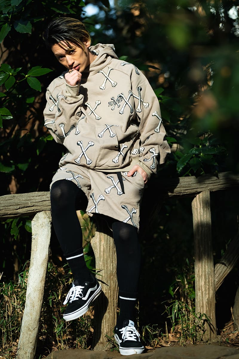MAYO】MAYO CROSS BONES Embroidery Sweat Shorts - BEIGE