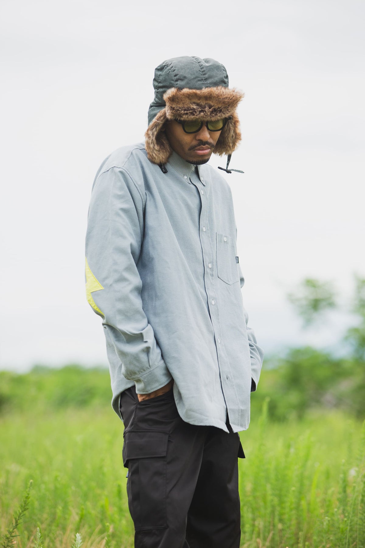 THUNDER FRANKEN EMBROIDERY LONG SLEEVED BUTTON-DOWN SHIRT