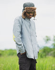THUNDER FRANKEN EMBROIDERY LONG SLEEVED BUTTON-DOWN SHIRT