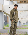 FIRE IRON CROSS EMBROIDERY NYLON PANTS