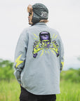 THUNDER FRANKEN EMBROIDERY LONG SLEEVED BUTTON-DOWN SHIRT