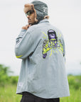 THUNDER FRANKEN EMBROIDERY LONG SLEEVED BUTTON-DOWN SHIRT