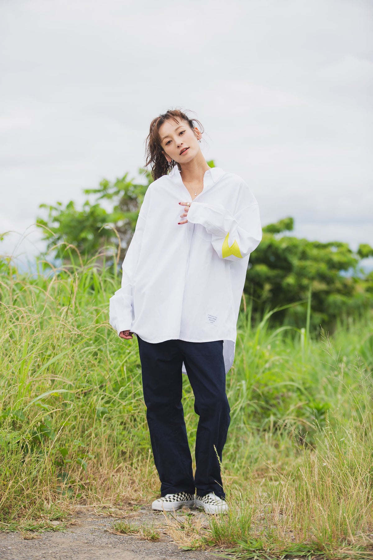 THUNDER FRANKEN EMBROIDERY LONG SLEEVED BUTTON-DOWN SHIRT