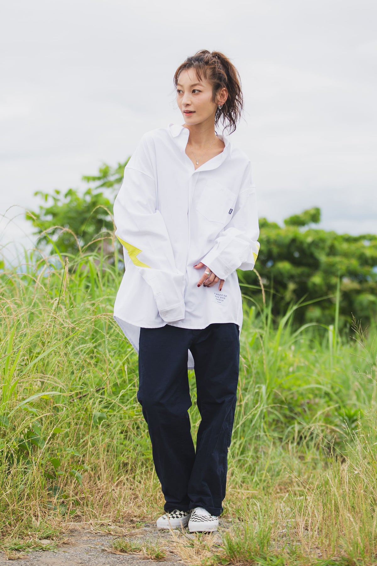 THUNDER FRANKEN EMBROIDERY LONG SLEEVED BUTTON-DOWN SHIRT
