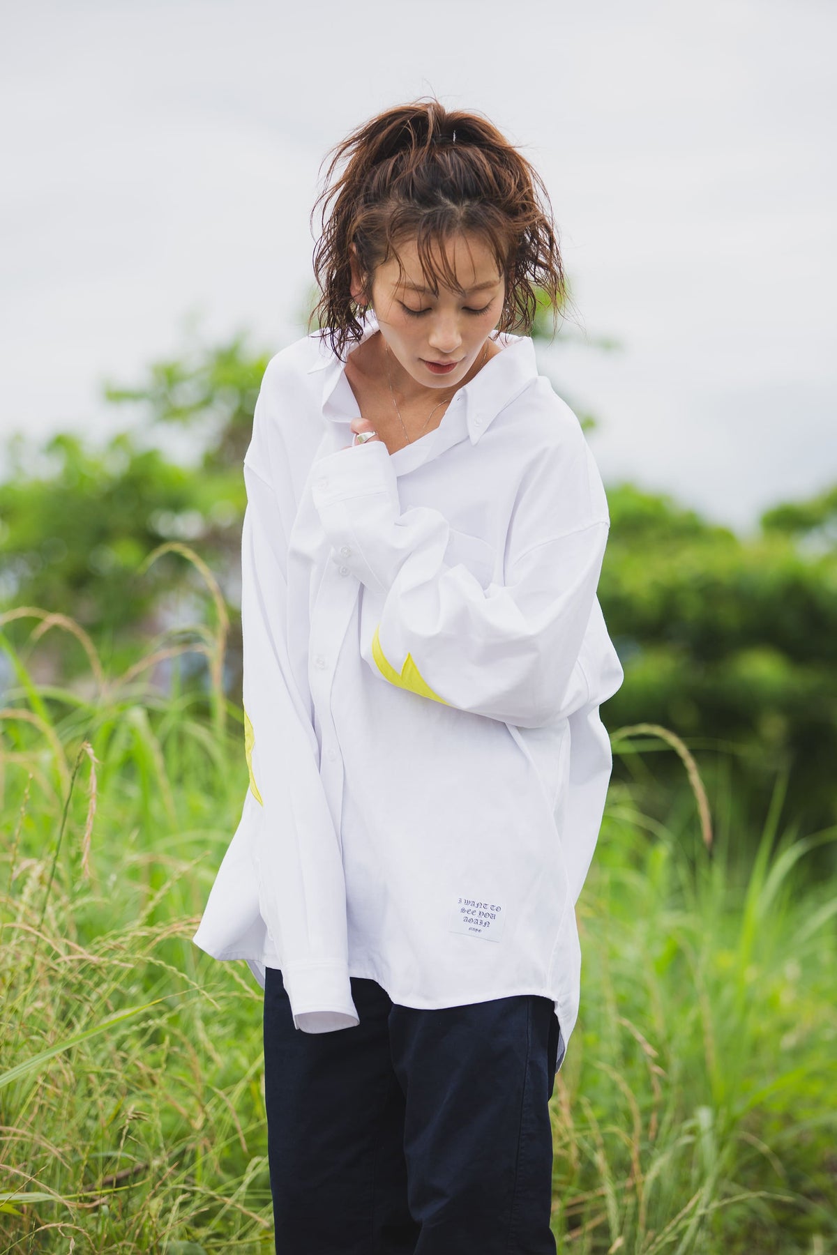 THUNDER FRANKEN EMBROIDERY LONG SLEEVED BUTTON-DOWN SHIRT