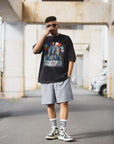 MARIA EMBROIDERY & PRINT RHINE STONE SHORT SLEEVE TEE