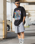 MARIA EMBROIDERY & PRINT RHINE STONE SHORT SLEEVE TEE
