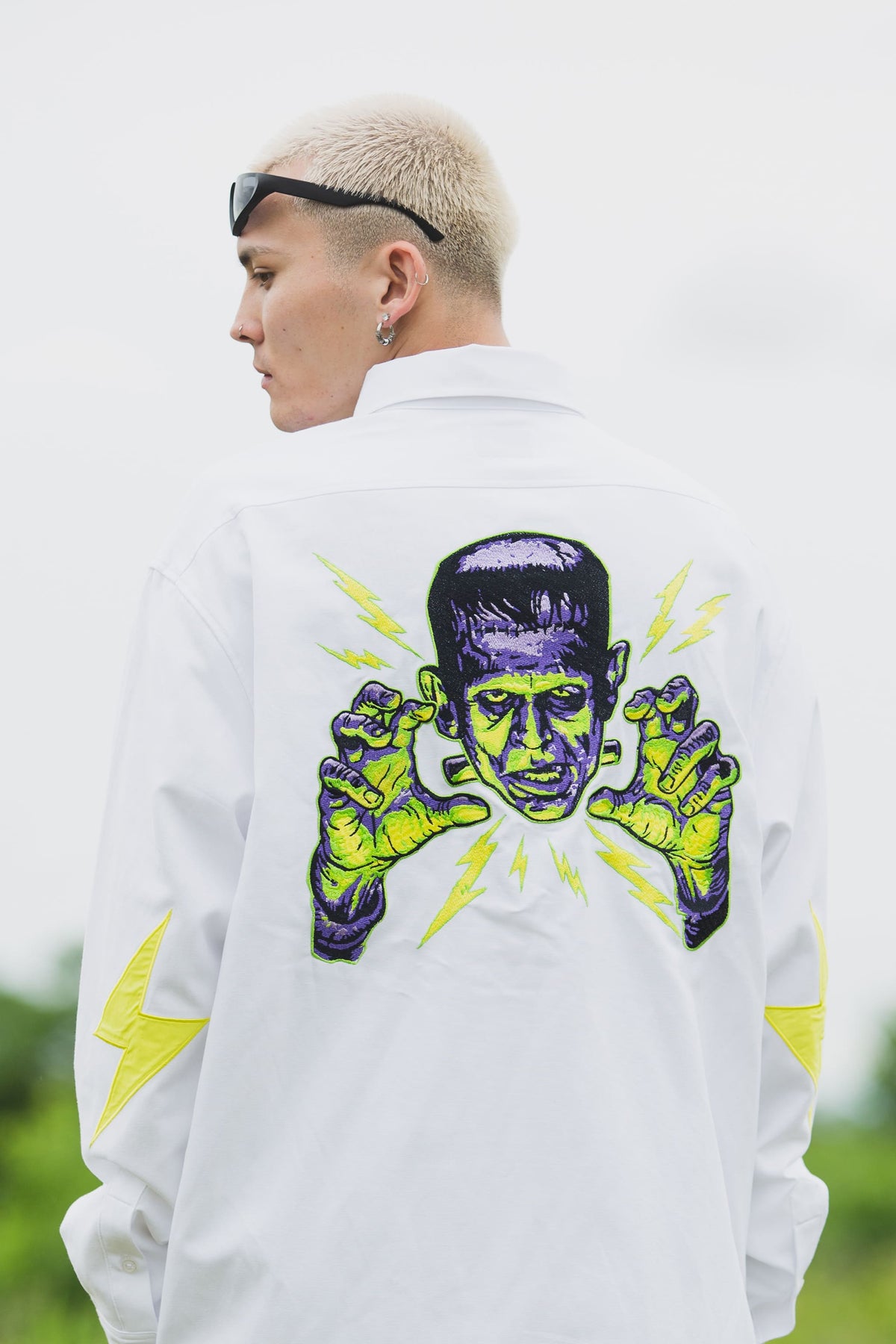 THUNDER FRANKEN EMBROIDERY LONG SLEEVED BUTTON-DOWN SHIRT