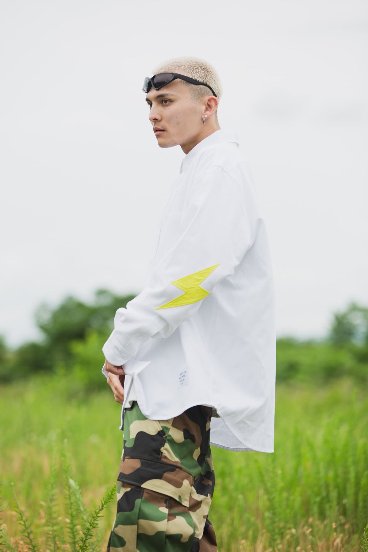 THUNDER FRANKEN EMBROIDERY LONG SLEEVED BUTTON-DOWN SHIRT