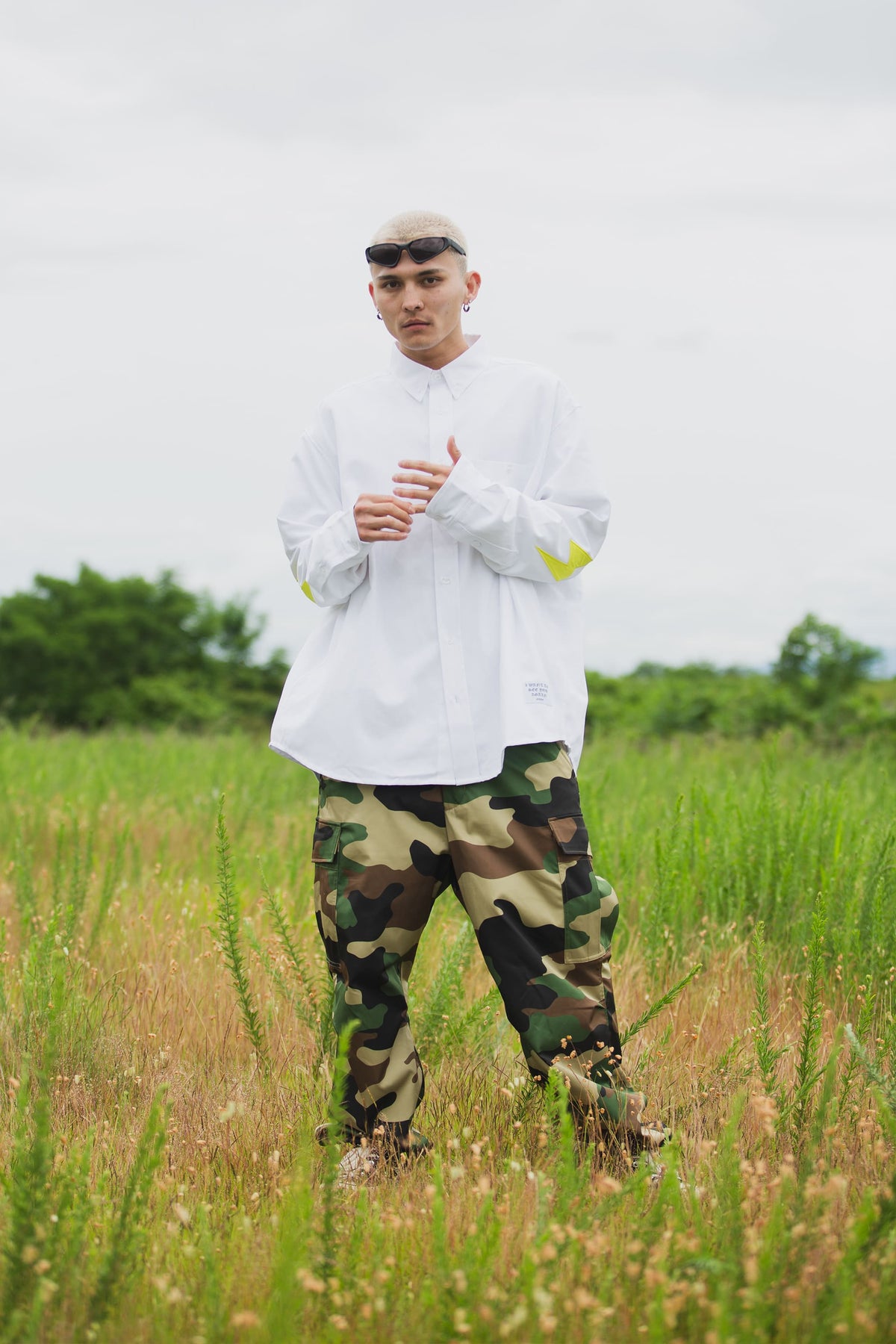 THUNDER FRANKEN EMBROIDERY LONG SLEEVED BUTTON-DOWN SHIRT