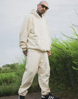 PLAIN EMBROIDERY SWEAT PANTS - OFF WHITE