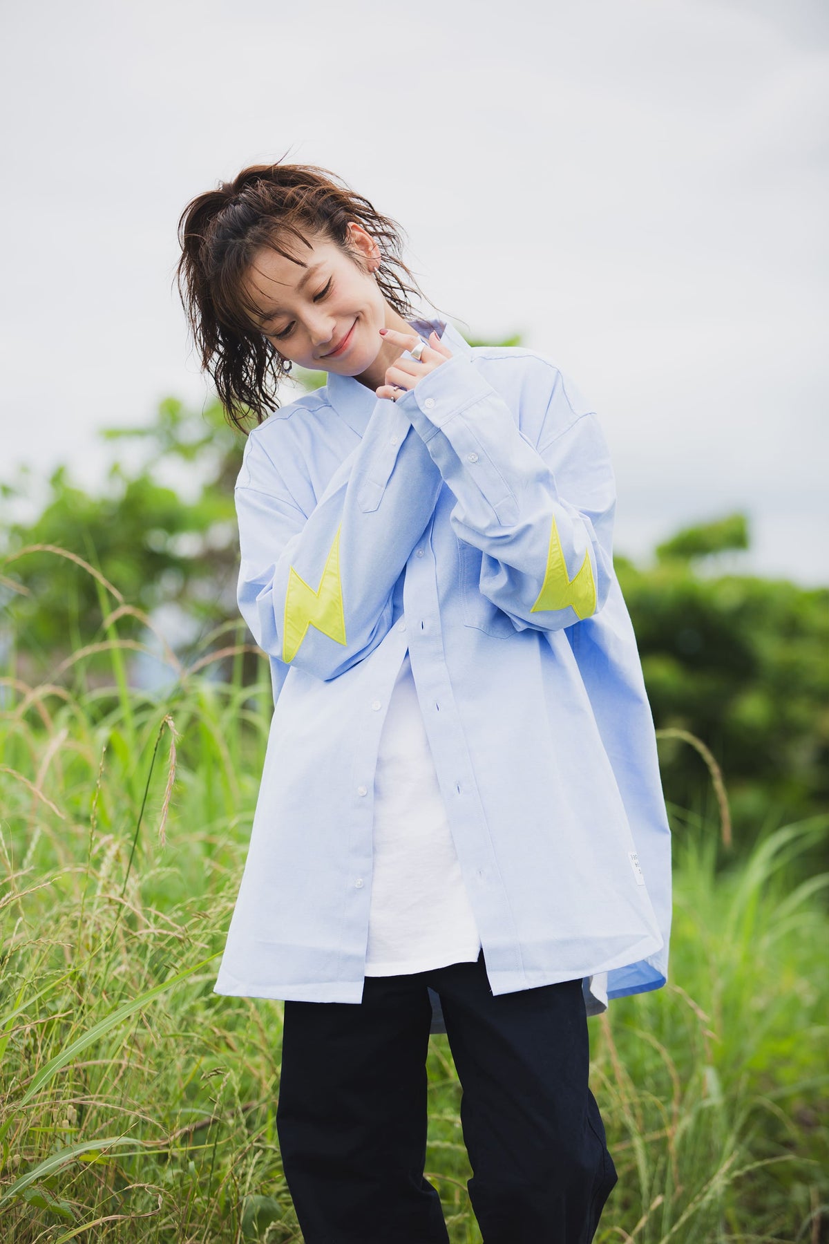 THUNDER FRANKEN EMBROIDERY LONG SLEEVED BUTTON-DOWN SHIRT