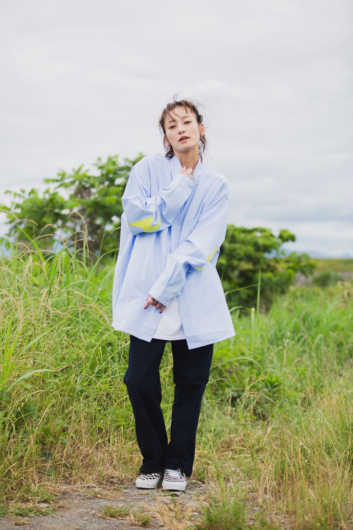 THUNDER FRANKEN EMBROIDERY LONG SLEEVED BUTTON-DOWN SHIRT