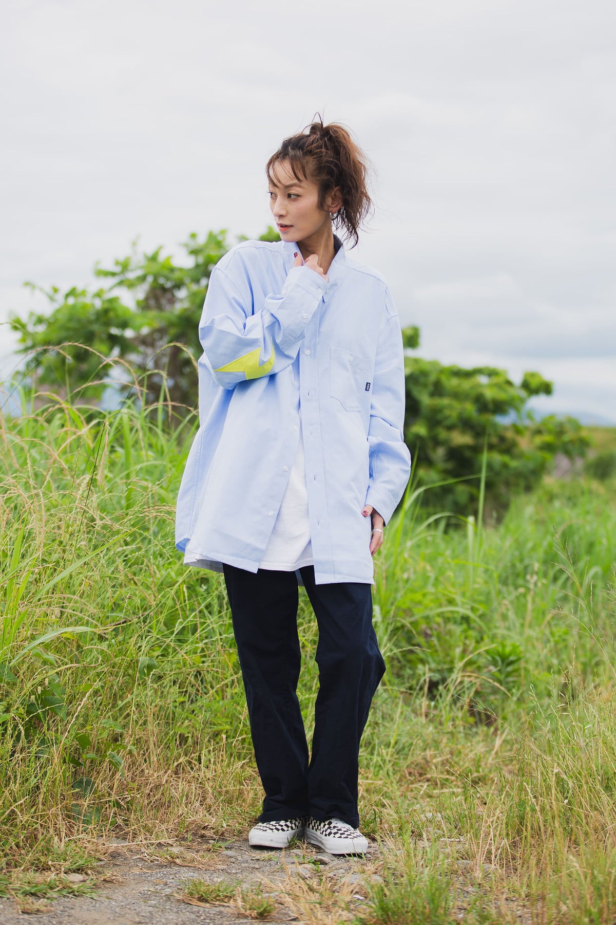 THUNDER FRANKEN EMBROIDERY LONG SLEEVED BUTTON-DOWN SHIRT