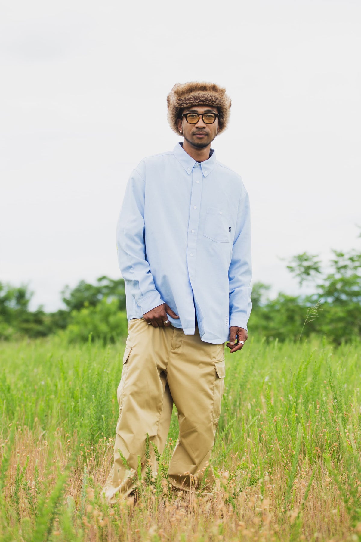 THUNDER FRANKEN EMBROIDERY LONG SLEEVED BUTTON-DOWN SHIRT